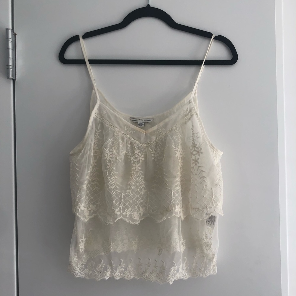 American Eagle Sheer Lace Tank